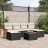 Set canapele de grădină cu perne, 7 piese, negru, poliratan GartenMobel Dekor