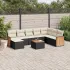 Set mobilier de grădină cu perne, 9 piese, negru, poliratan GartenMobel Dekor