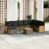 Set mobilier de grădină cu perne, 9 piese, negru, poliratan GartenMobel Dekor