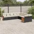 Set canapele de grădină cu perne, 10 piese, negru, poliratan GartenMobel Dekor