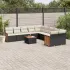 Set canapele de grădină cu perne, 11 piese, negru, poliratan GartenMobel Dekor