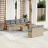 Set mobilier de grădină cu perne, 10 piese, gri, poliratan GartenMobel Dekor