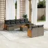 Set mobilier de grădină cu perne, 10 piese, gri, poliratan GartenMobel Dekor