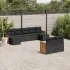 Set mobilier de grădină cu perne, 9 piese, negru, poliratan GartenMobel Dekor