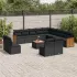 Set mobilier de grădină cu perne, 14 piese, negru, poliratan GartenMobel Dekor