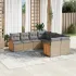 Set canapele de grădină, 8 piese, cu perne, bej, poliratan GartenMobel Dekor