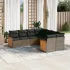 Set canapele de grădină, 8 piese, cu perne, bej, poliratan GartenMobel Dekor