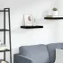 Raft de perete suspendat, negru extralucios, 40x23x3,8 cm, MDF GartenMobel Dekor
