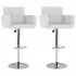 Scaune de bar, 2 buc., alb, piele ecologică GartenMobel Dekor