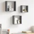 Rafturi cub de perete, 3 buc., gri, MDF GartenMobel Dekor