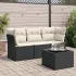 Set canapea de grădină cu perne, 4 piese, gri deschis poliratan GartenMobel Dekor