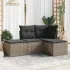 Set mobilier de grădină cu perne, 4 piese, negru, poliratan GartenMobel Dekor