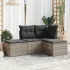 Set mobilier de grădină cu perne, 4 piese, negru, poliratan GartenMobel Dekor