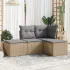 Set mobilier de grădină cu perne, 4 piese, negru, poliratan GartenMobel Dekor