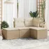 Set mobilier de grădină cu perne, 4 piese, negru, poliratan GartenMobel Dekor