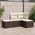 Set mobilier de grădină cu perne, 4 piese, negru, poliratan GartenMobel Dekor