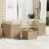 Set canapele de grădină, 7 piese, cu perne, bej, poliratan GartenMobel Dekor