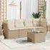 Set canapele de grădină cu perne, 5 piese, bej, poliratan GartenMobel Dekor