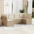 Set mobilier de grădină cu perne, 6 piese, negru, poliratan GartenMobel Dekor