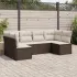 Set mobilier de grădină cu perne, 6 piese, negru, poliratan GartenMobel Dekor