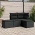 Set mobilier de grădină cu perne, 4 piese, negru, poliratan GartenMobel Dekor