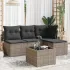 Set mobilier de grădină cu perne, 5 piese, negru, poliratan GartenMobel Dekor