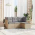 Set mobilier de grădină cu perne, 4 piese, negru, poliratan GartenMobel Dekor
