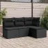 Set mobilier de grădină cu perne, 4 piese, negru, poliratan GartenMobel Dekor