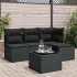 Set mobilier de grădină cu perne, 5 piese, negru, poliratan GartenMobel Dekor