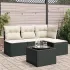 Set mobilier de grădină cu perne, 5 piese, negru, poliratan GartenMobel Dekor
