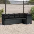 Set mobilier de grădină cu perne, 5 piese, negru, poliratan GartenMobel Dekor