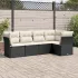 Set mobilier de grădină cu perne, 5 piese, negru, poliratan GartenMobel Dekor