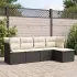 Set mobilier de grădină cu perne, 5 piese, negru, poliratan GartenMobel Dekor