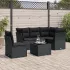 Set mobilier de grădină cu perne, 6 piese, negru, poliratan GartenMobel Dekor