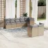 Set mobilier de grădină cu perne, 8 piese, negru, poliratan GartenMobel Dekor