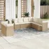 Set mobilier de grădină cu perne, 9 piese, negru, poliratan GartenMobel Dekor