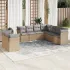 Set mobilier de grădină cu perne, 9 piese, negru, poliratan GartenMobel Dekor