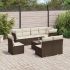 Set mobilier de grădină cu perne, 9 piese, negru, poliratan GartenMobel Dekor