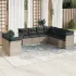 Set mobilier de grădină cu perne, 9 piese, negru, poliratan GartenMobel Dekor
