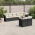 Set mobilier de grădină cu perne, 8 piese, negru, poliratan GartenMobel Dekor