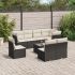 Set mobilier de grădină cu perne, 9 piese, negru, poliratan GartenMobel Dekor