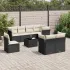 Set canapele de grădină, 9 piese, cu perne, bej, poliratan GartenMobel Dekor