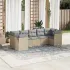 Set canapele de grădină, 7 piese, cu perne, gri, poliratan GartenMobel Dekor