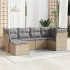 Set mobilier de grădină cu perne, 6 piese, negru, poliratan GartenMobel Dekor