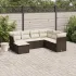 Set canapele de grădină, 7 piese, cu perne, gri, poliratan GartenMobel Dekor