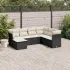 Set canapele de grădină, 7 piese, cu perne, gri, poliratan GartenMobel Dekor