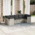 Set canapele de grădină, 7 piese, cu perne, gri, poliratan GartenMobel Dekor