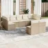 Set canapele de grădină, 9 piese, cu perne, bej, poliratan GartenMobel Dekor