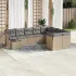 Set canapele de grădină cu perne, 10 piese, negru, poliratan GartenMobel Dekor