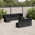Set canapele de grădină cu perne, 10 piese, negru, poliratan GartenMobel Dekor